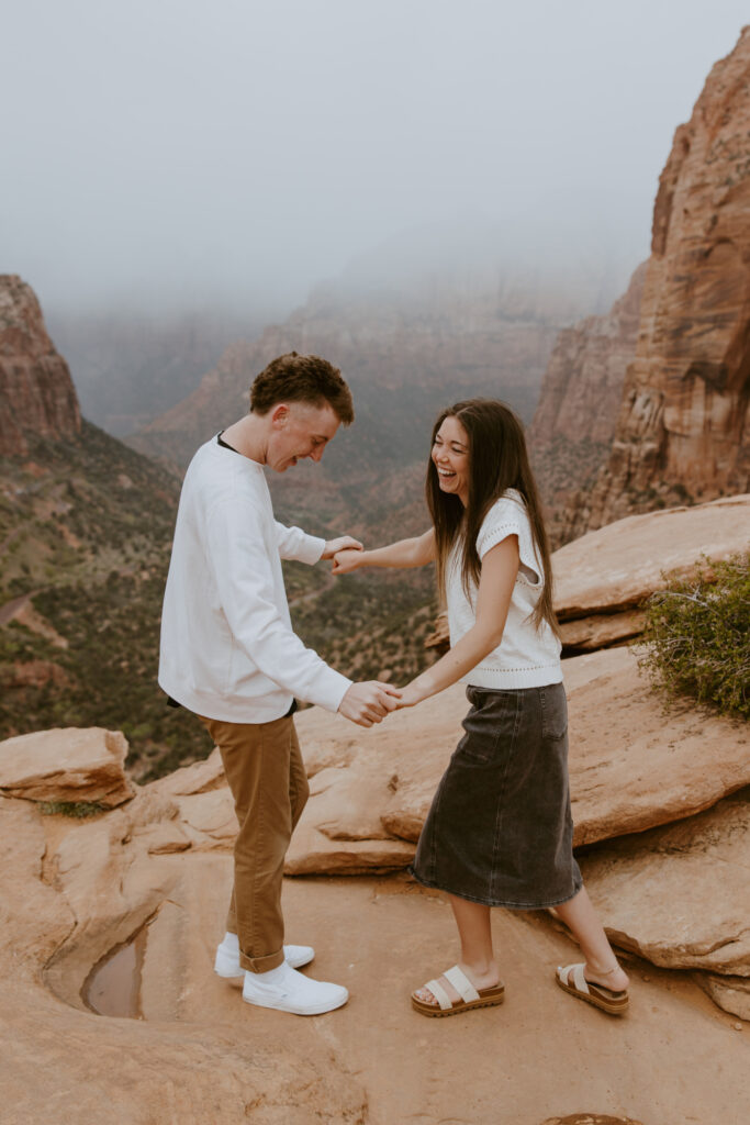 Kylie and Jackson | Zion National Park Engagements | Southern Utah Wedding and Elopement Photographer, Emily Dawn Photo