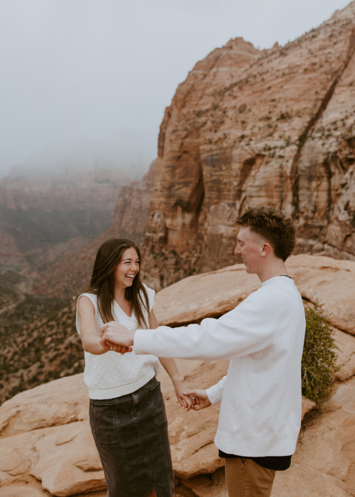 Kylie and Jackson | Zion National Park Engagements | Southern Utah Wedding and Elopement Photographer, Emily Dawn Photo