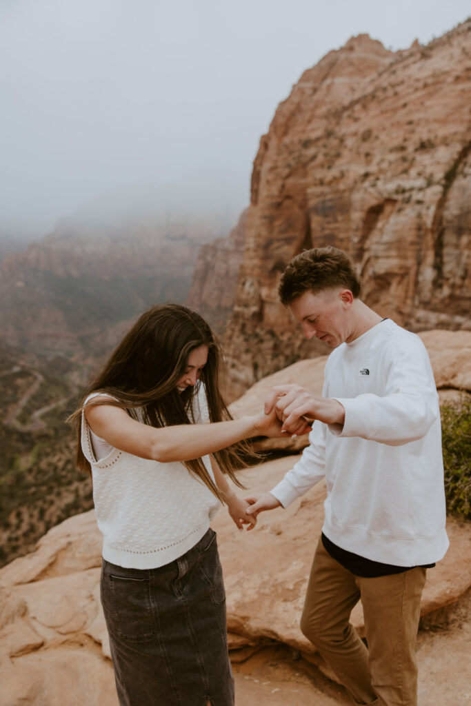 Kylie and Jackson | Zion National Park Engagements | Southern Utah Wedding and Elopement Photographer, Emily Dawn Photo