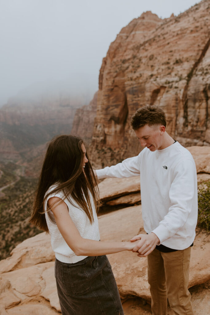 Kylie and Jackson | Zion National Park Engagements | Southern Utah Wedding and Elopement Photographer, Emily Dawn Photo