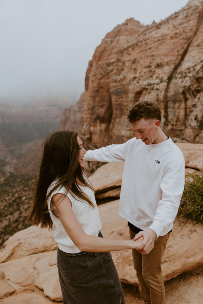 Kylie and Jackson | Zion National Park Engagements | Southern Utah Wedding and Elopement Photographer, Emily Dawn Photo