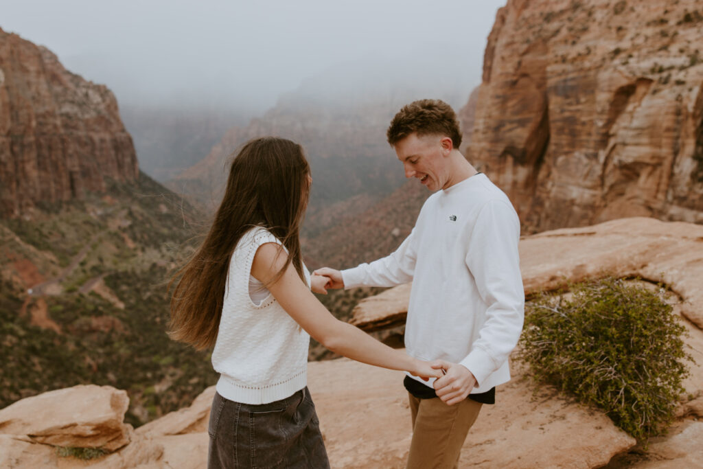 Kylie and Jackson | Zion National Park Engagements | Southern Utah Wedding and Elopement Photographer, Emily Dawn Photo