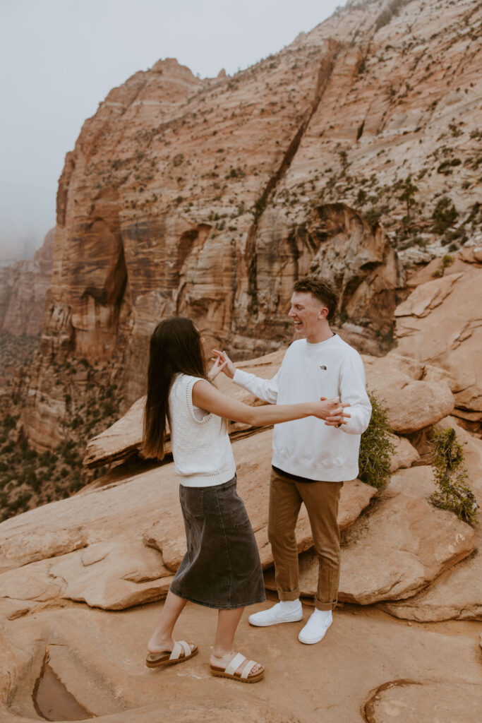 Kylie and Jackson | Zion National Park Engagements | Southern Utah Wedding and Elopement Photographer, Emily Dawn Photo