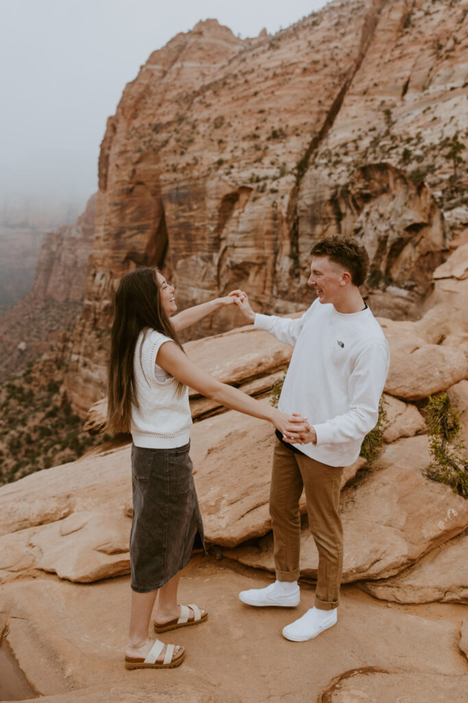 Kylie and Jackson | Zion National Park Engagements | Southern Utah Wedding and Elopement Photographer, Emily Dawn Photo