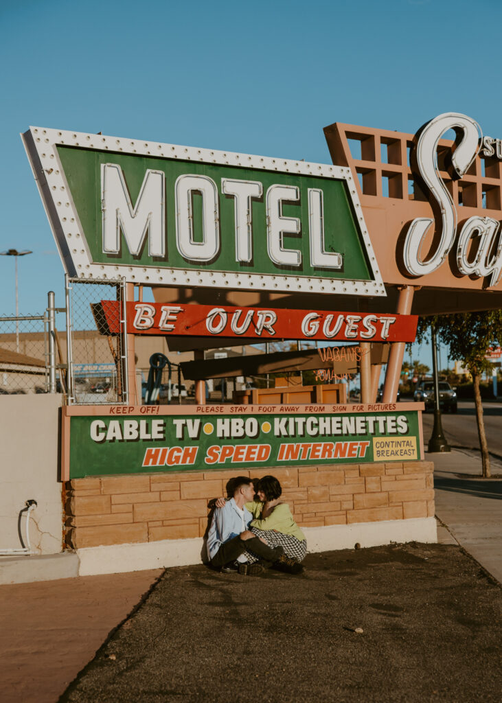 Caitlyn and Kolby | St. George, Utah Vintage Motel Couples Photoshoot | Southern Utah Wedding and Elopement Photographer, Emily Dawn Photo