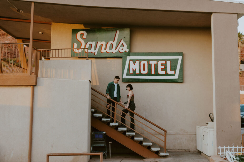 Caitlyn and Kolby | St. George, Utah Vintage Motel Couples Photoshoot | Southern Utah Wedding and Elopement Photographer, Emily Dawn Photo