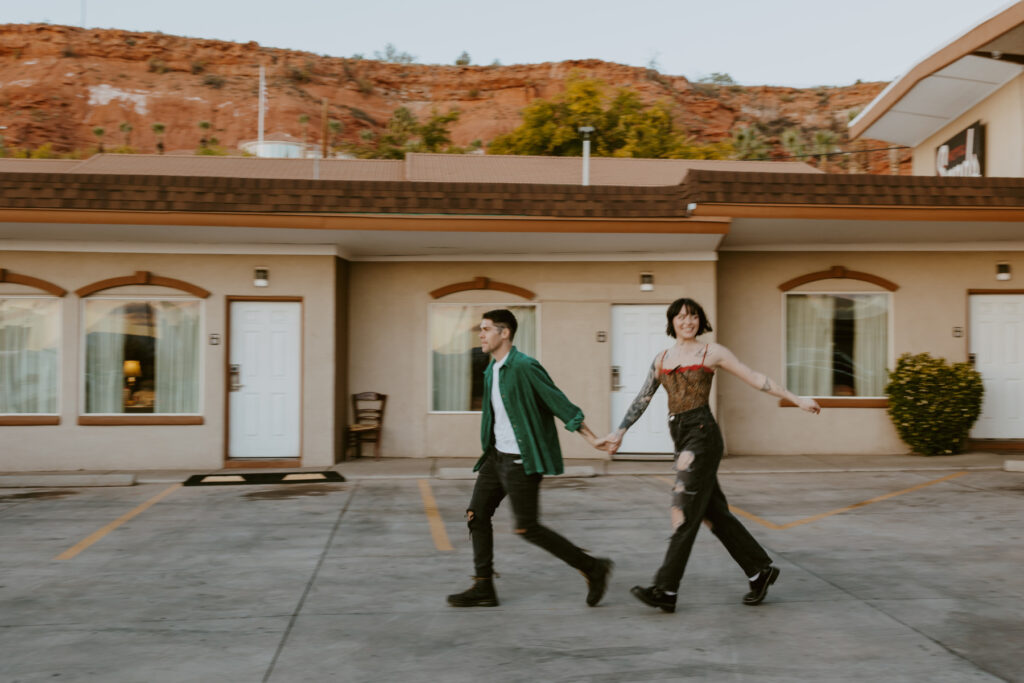 Caitlyn and Kolby | St. George, Utah Vintage Motel Couples Photoshoot | Southern Utah Wedding and Elopement Photographer, Emily Dawn Photo