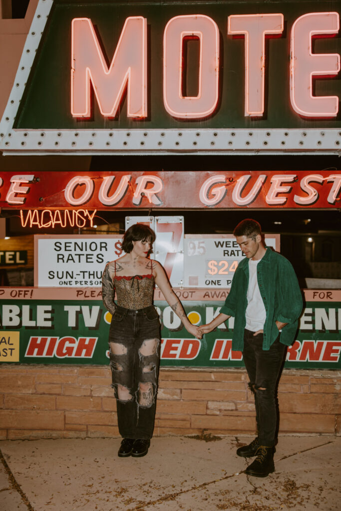 Caitlyn and Kolby | St. George, Utah Vintage Motel Couples Photoshoot | Southern Utah Wedding and Elopement Photographer, Emily Dawn Photo