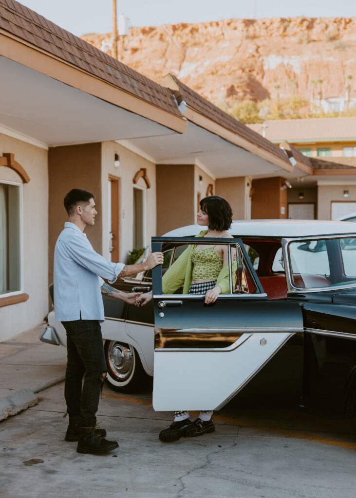 Caitlyn and Kolby | St. George, Utah Vintage Motel Couples Photoshoot | Southern Utah Wedding and Elopement Photographer, Emily Dawn Photo