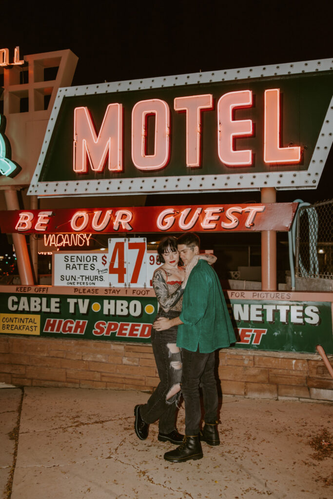 Caitlyn and Kolby | St. George, Utah Vintage Motel Couples Photoshoot | Southern Utah Wedding and Elopement Photographer, Emily Dawn Photo