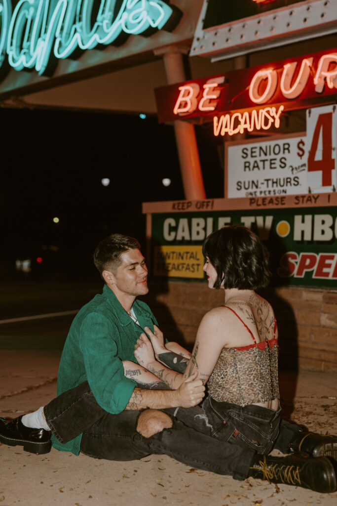 Caitlyn and Kolby | St. George, Utah Vintage Motel Couples Photoshoot | Southern Utah Wedding and Elopement Photographer, Emily Dawn Photo