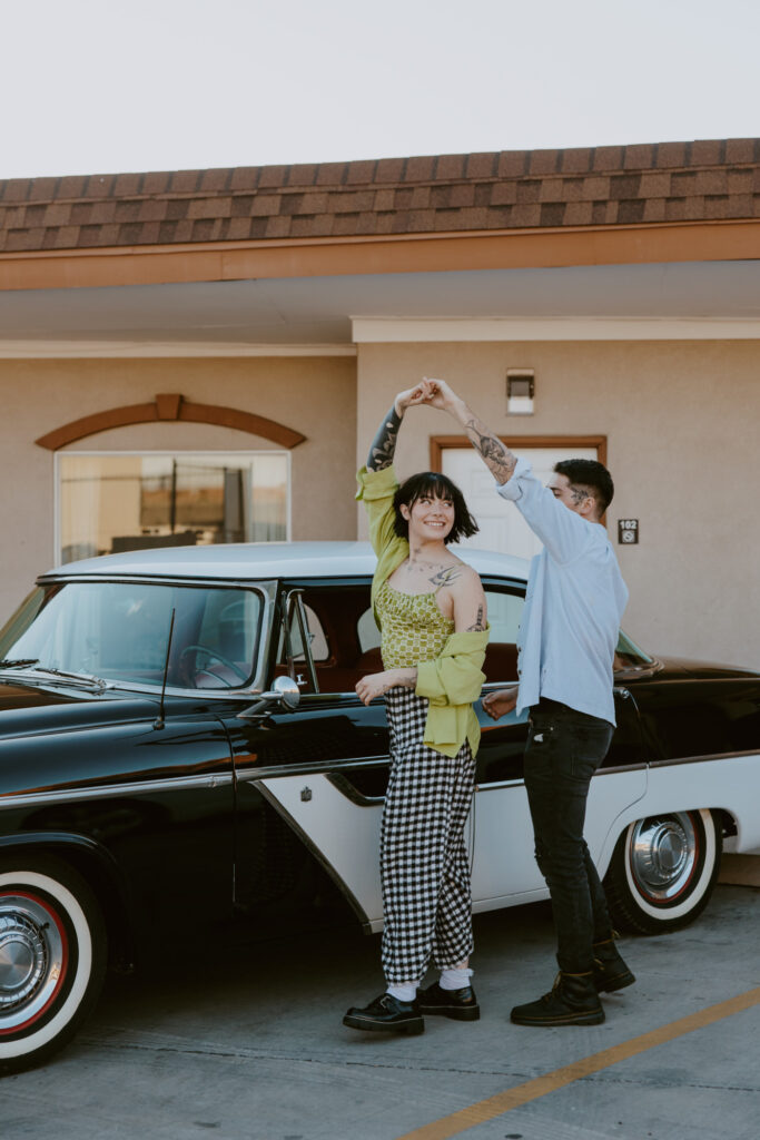 Caitlyn and Kolby | St. George, Utah Vintage Motel Couples Photoshoot | Southern Utah Wedding and Elopement Photographer, Emily Dawn Photo