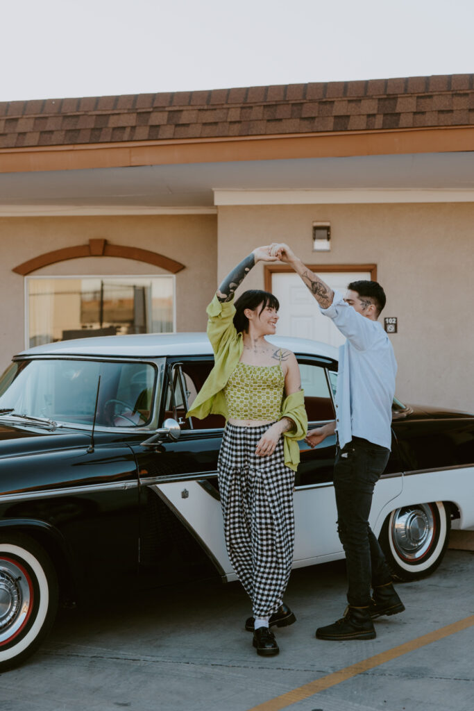 Caitlyn and Kolby | St. George, Utah Vintage Motel Couples Photoshoot | Southern Utah Wedding and Elopement Photographer, Emily Dawn Photo