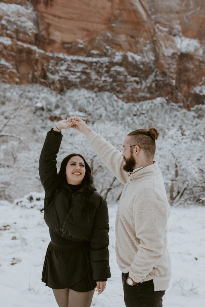 Fabiana and David, Zion National Park Proposal - Southern Utah Photographer, Emily Dawn Photo