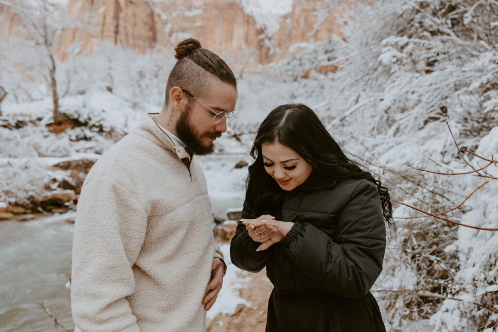 Fabiana and David, Zion National Park Proposal - Southern Utah Photographer, Emily Dawn Photo