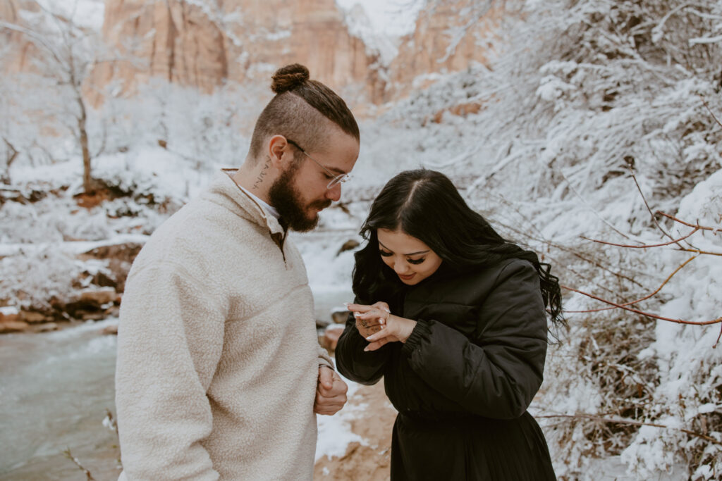 Fabiana and David, Zion National Park Proposal - Southern Utah Photographer, Emily Dawn Photo