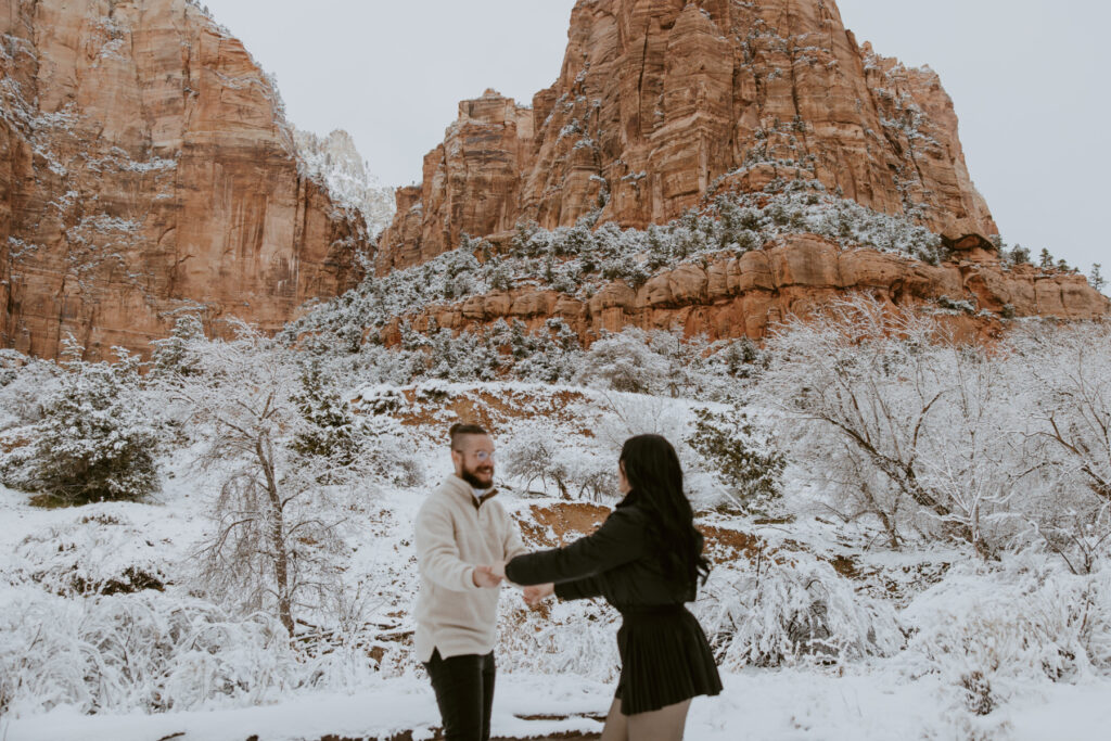 Fabiana and David, Zion National Park Proposal - Southern Utah Photographer, Emily Dawn Photo