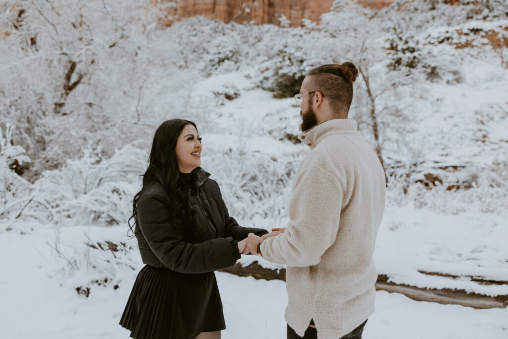 Fabiana and David, Zion National Park Proposal - Southern Utah Photographer, Emily Dawn Photo