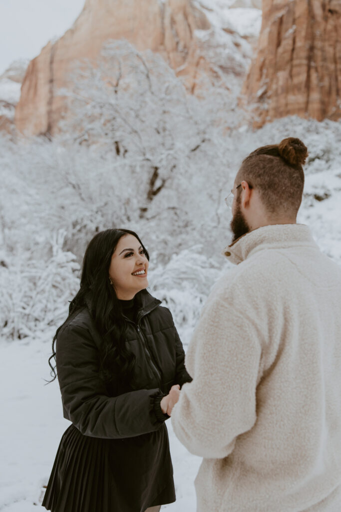 Fabiana and David, Zion National Park Proposal - Southern Utah Photographer, Emily Dawn Photo