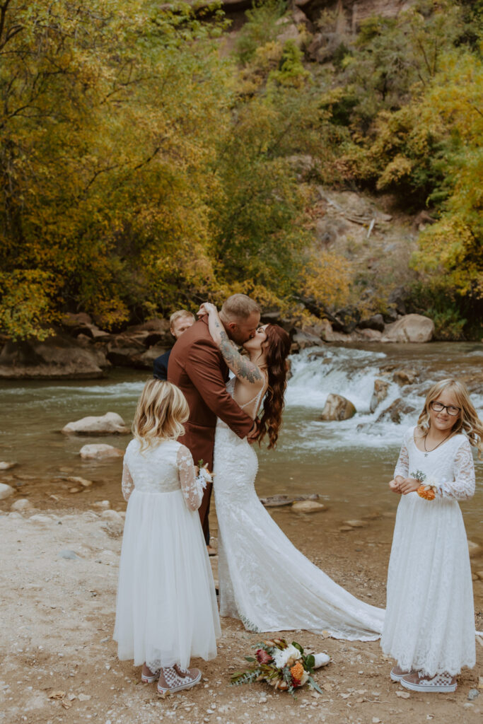 Kaitlyn and Sam | Zion National Park, Temple of Sinawava Wedding | Southern Utah Wedding and Elopement Photographer, Emily Dawn Photo