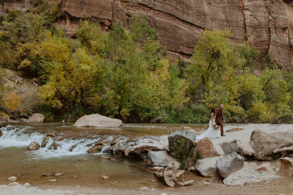 Kaitlyn and Sam | Zion National Park, Temple of Sinawava Wedding | Southern Utah Wedding and Elopement Photographer, Emily Dawn Photo