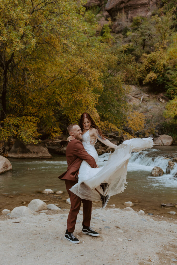 Kaitlyn and Sam | Zion National Park, Temple of Sinawava Wedding | Southern Utah Wedding and Elopement Photographer, Emily Dawn Photo