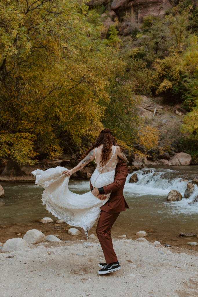 Kaitlyn and Sam | Zion National Park, Temple of Sinawava Wedding | Southern Utah Wedding and Elopement Photographer, Emily Dawn Photo