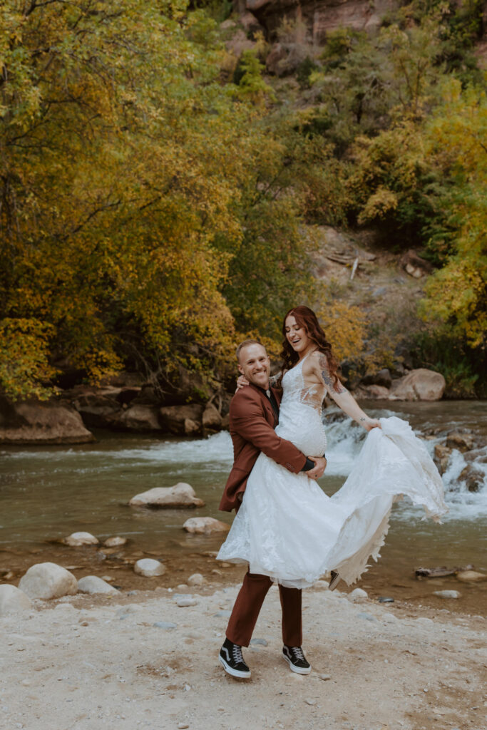 Kaitlyn and Sam | Zion National Park, Temple of Sinawava Wedding | Southern Utah Wedding and Elopement Photographer, Emily Dawn Photo