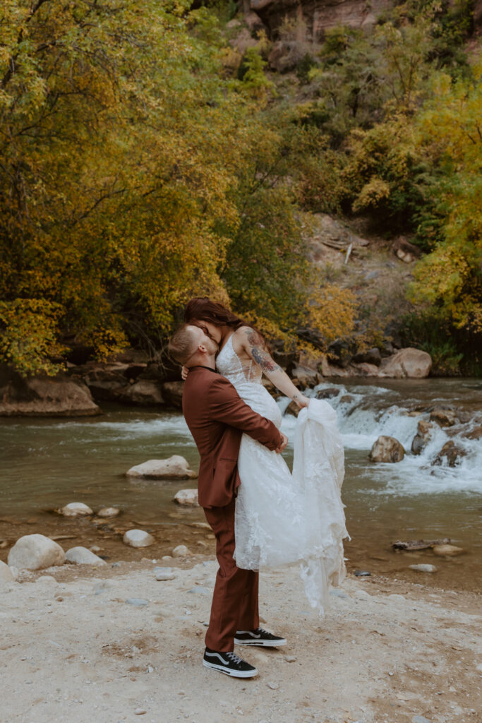 Kaitlyn and Sam | Zion National Park, Temple of Sinawava Wedding | Southern Utah Wedding and Elopement Photographer, Emily Dawn Photo