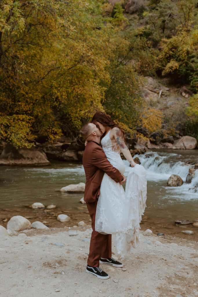 Kaitlyn and Sam | Zion National Park, Temple of Sinawava Wedding | Southern Utah Wedding and Elopement Photographer, Emily Dawn Photo