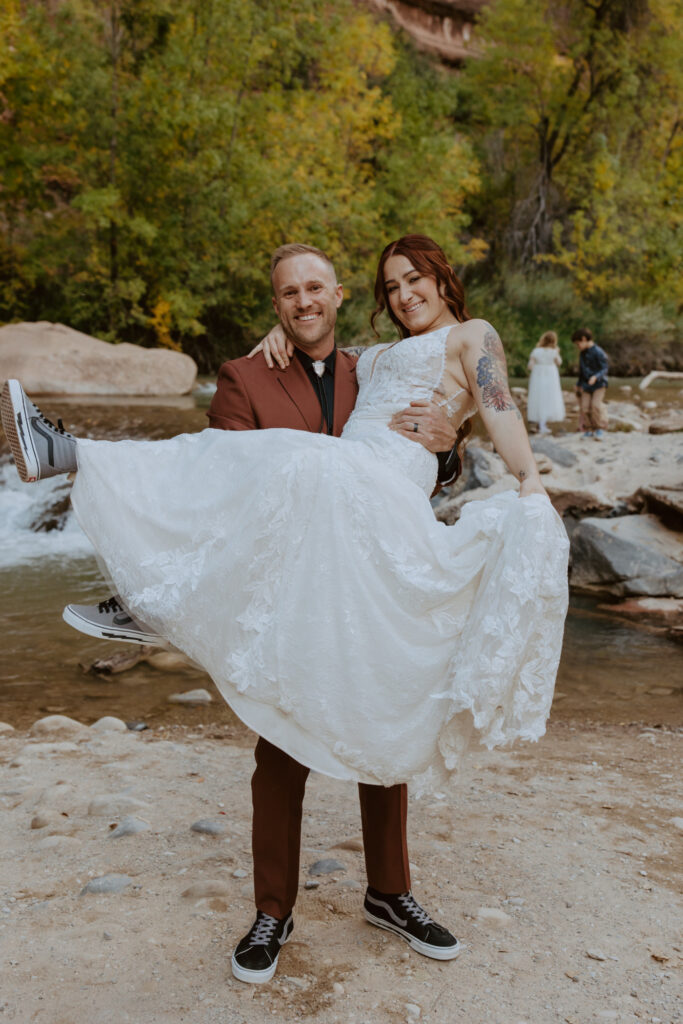 Kaitlyn and Sam | Zion National Park, Temple of Sinawava Wedding | Southern Utah Wedding and Elopement Photographer, Emily Dawn Photo