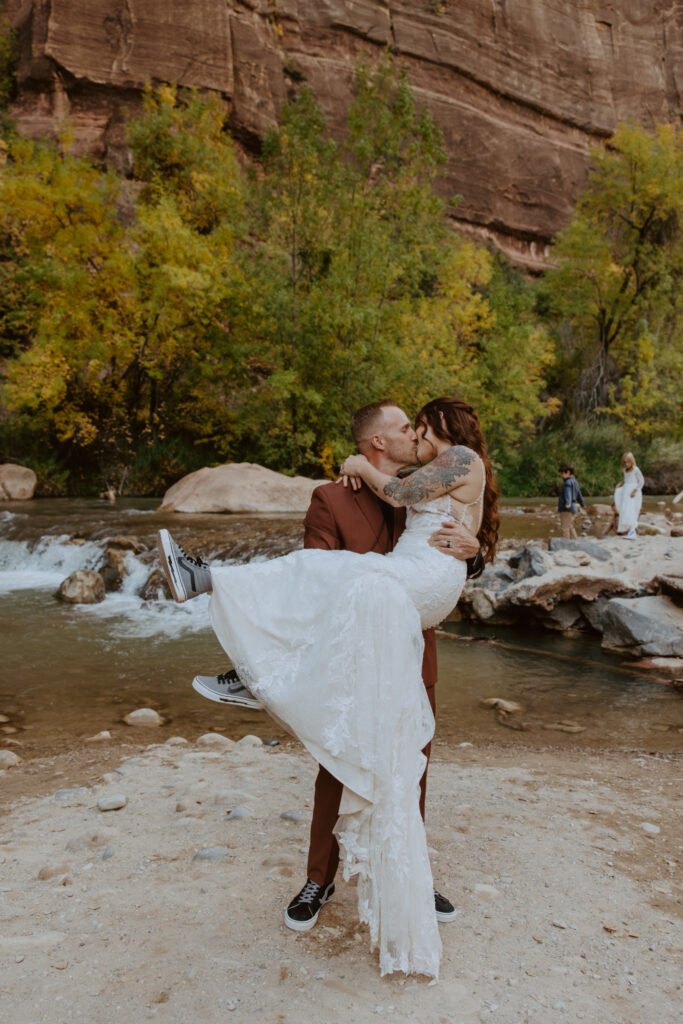 Kaitlyn and Sam | Zion National Park, Temple of Sinawava Wedding | Southern Utah Wedding and Elopement Photographer, Emily Dawn Photo