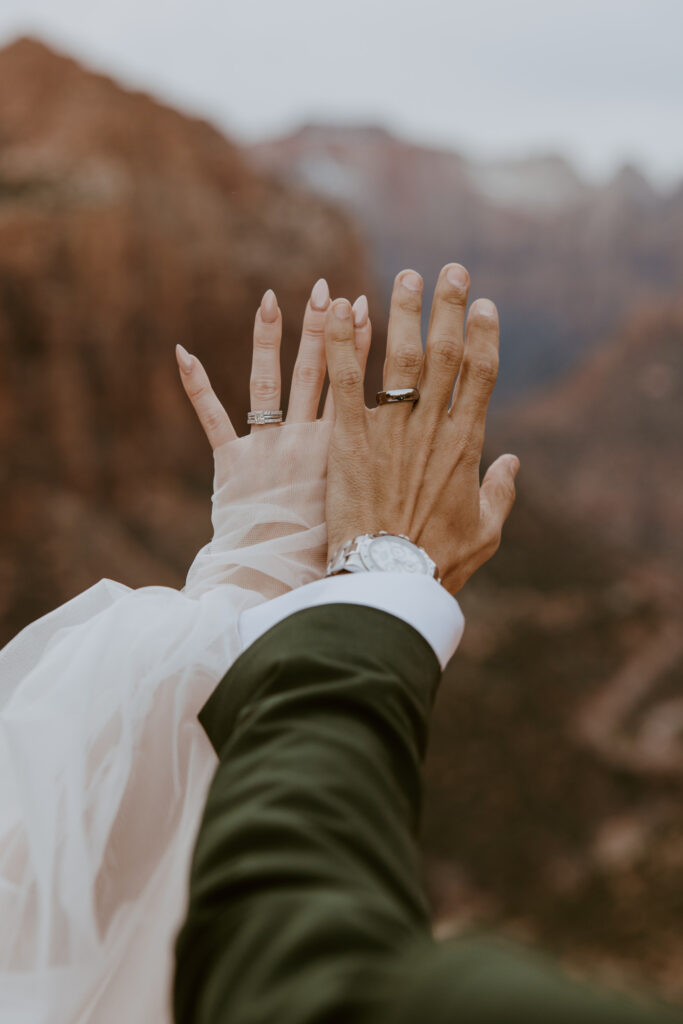 Christine and Ricky | Zion National Park Canyon Overlook Bridal Photos | Southern Utah Wedding and Elopement Photographer, Emily Dawn Photo