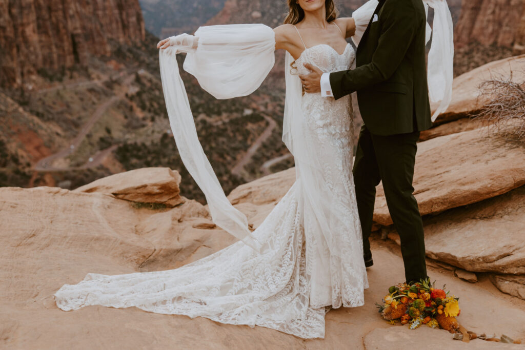 Christine and Ricky | Zion National Park Canyon Overlook Bridal Photos | Southern Utah Wedding and Elopement Photographer, Emily Dawn Photo