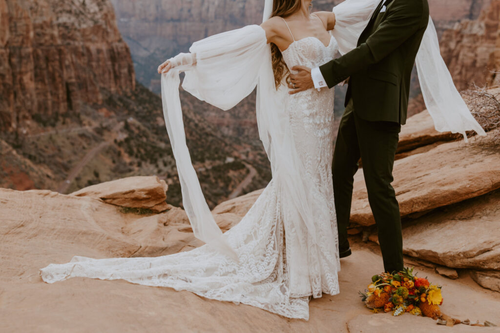 Christine and Ricky | Zion National Park Canyon Overlook Bridal Photos | Southern Utah Wedding and Elopement Photographer, Emily Dawn Photo