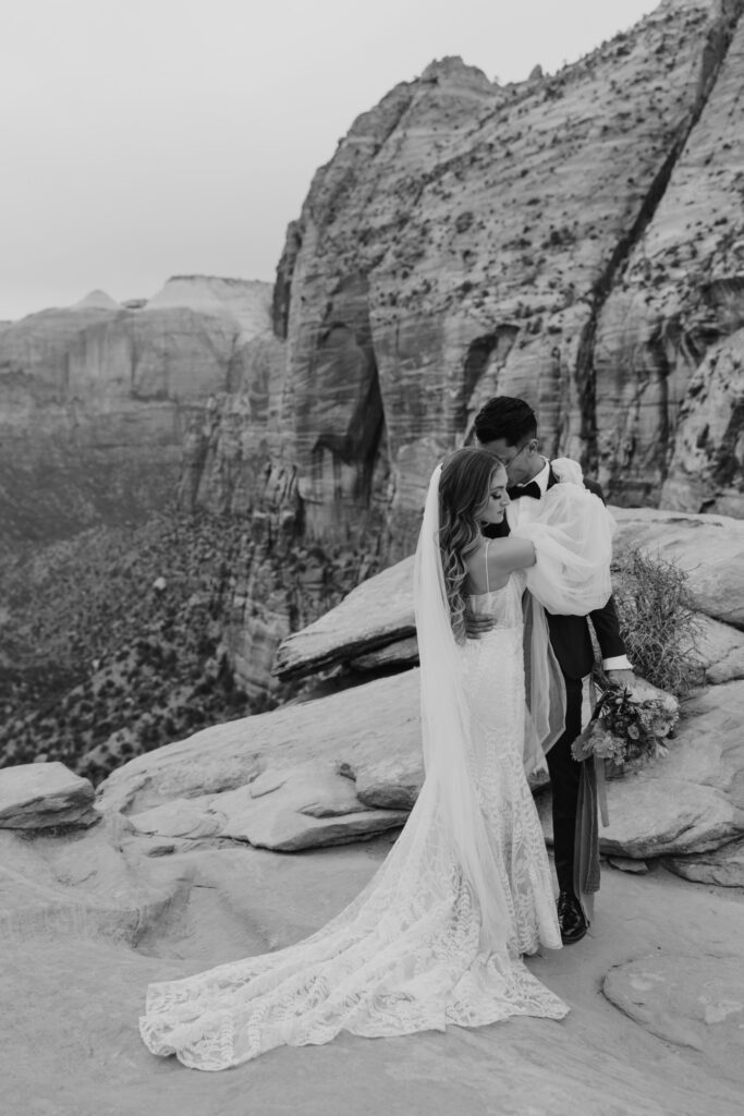 Christine and Ricky | Zion National Park Canyon Overlook Bridal Photos | Southern Utah Wedding and Elopement Photographer, Emily Dawn Photo