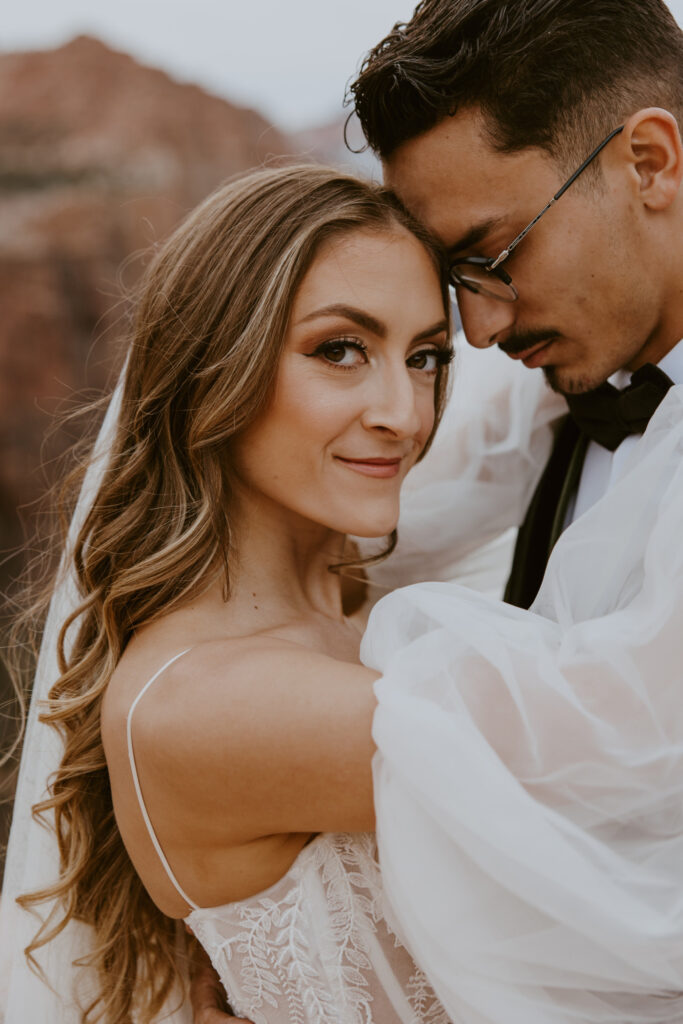 Christine and Ricky | Zion National Park Canyon Overlook Bridal Photos | Southern Utah Wedding and Elopement Photographer, Emily Dawn Photo