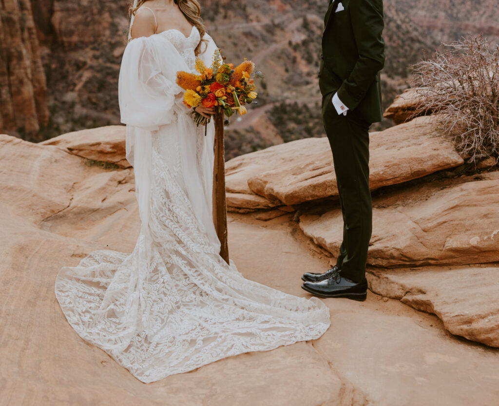 Christine and Ricky | Zion National Park Canyon Overlook Bridal Photos | Southern Utah Wedding and Elopement Photographer, Emily Dawn Photo