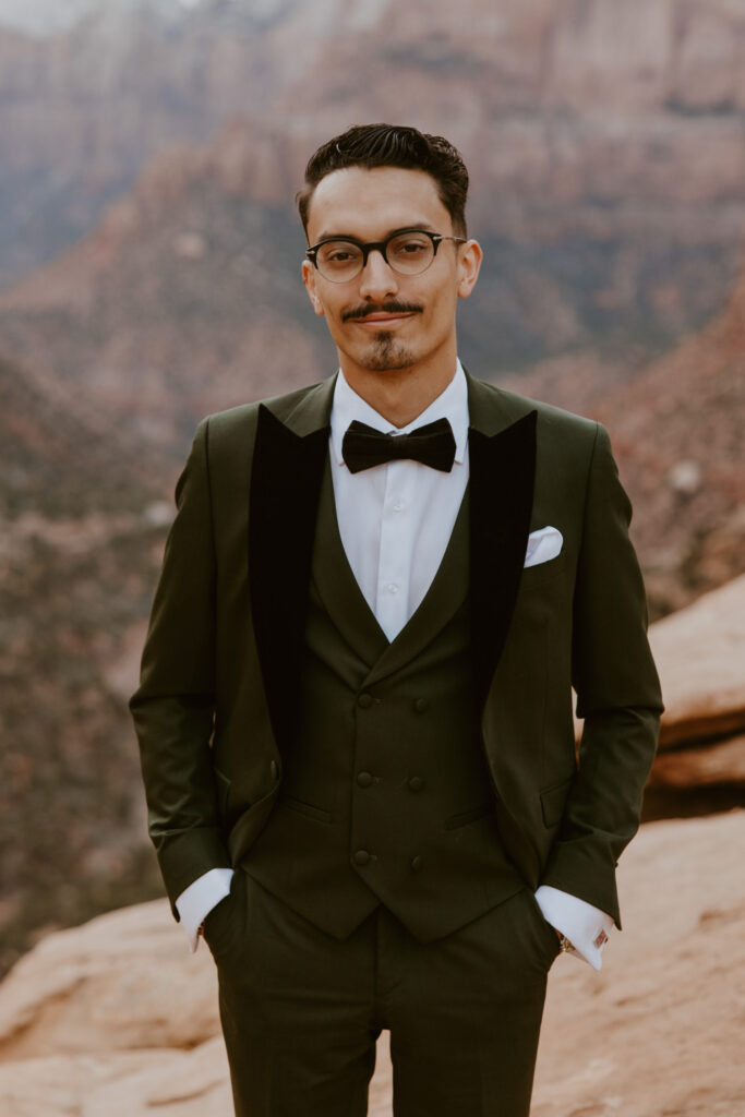 Christine and Ricky | Zion National Park Canyon Overlook Bridal Photos | Southern Utah Wedding and Elopement Photographer, Emily Dawn Photo