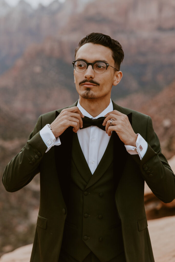 Christine and Ricky | Zion National Park Canyon Overlook Bridal Photos | Southern Utah Wedding and Elopement Photographer, Emily Dawn Photo