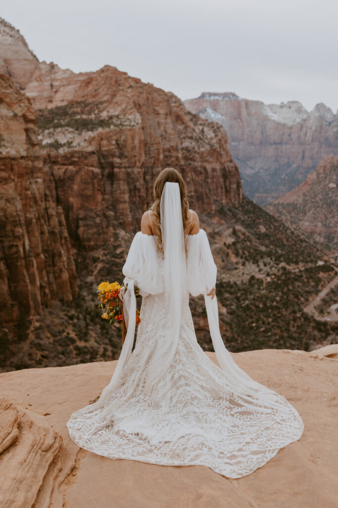 Christine and Ricky | Zion National Park Canyon Overlook Bridal Photos | Southern Utah Wedding and Elopement Photographer, Emily Dawn Photo