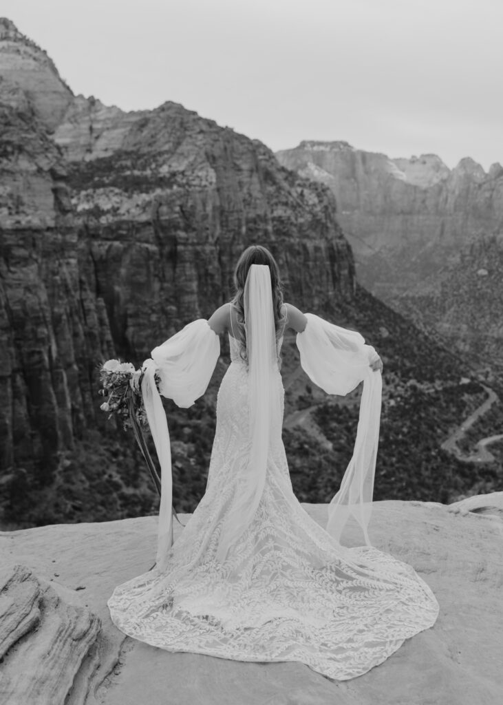 Christine and Ricky | Zion National Park Canyon Overlook Bridal Photos | Southern Utah Wedding and Elopement Photographer, Emily Dawn Photo