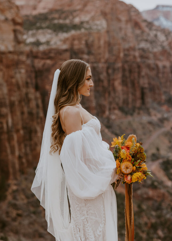 Christine and Ricky | Zion National Park Canyon Overlook Bridal Photos | Southern Utah Wedding and Elopement Photographer, Emily Dawn Photo