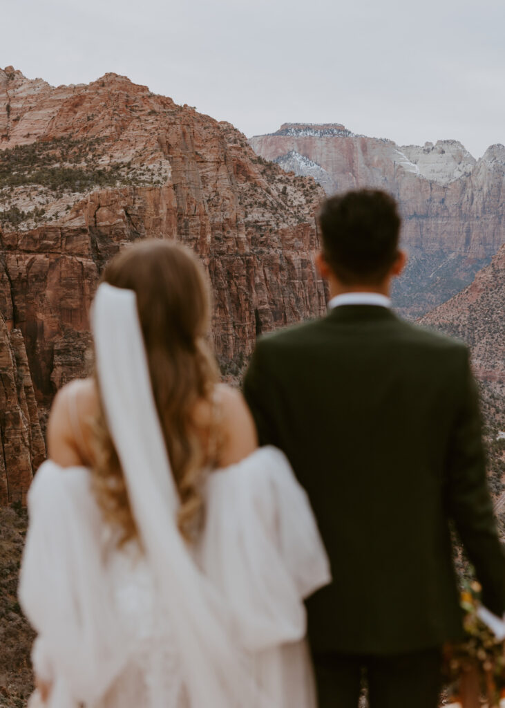 Christine and Ricky | Zion National Park Canyon Overlook Bridal Photos | Southern Utah Wedding and Elopement Photographer, Emily Dawn Photo