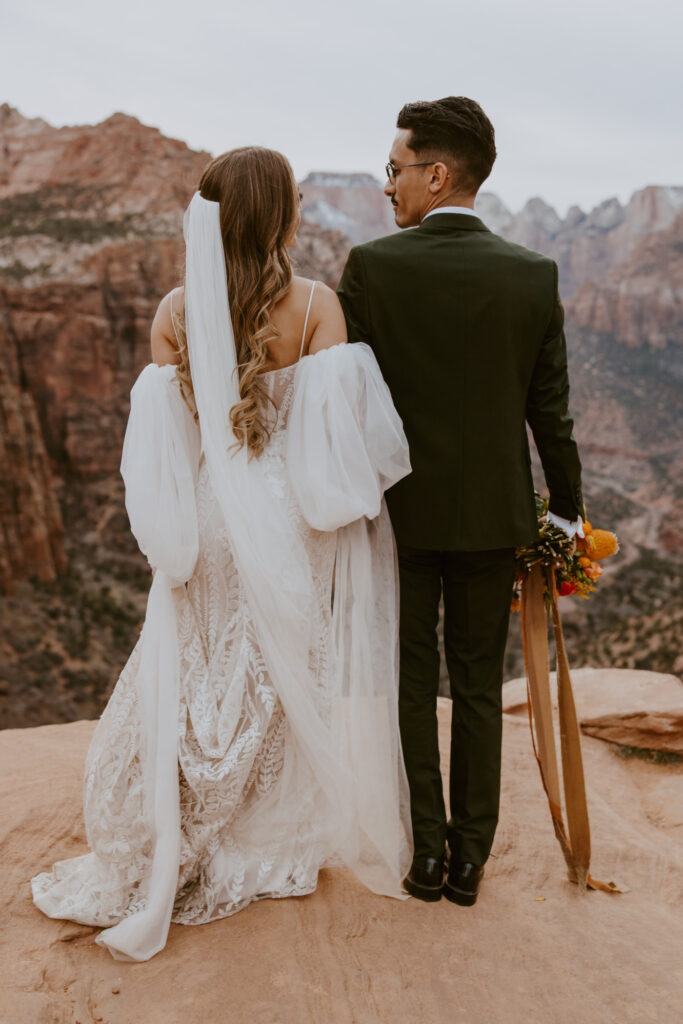 Christine and Ricky | Zion National Park Canyon Overlook Bridal Photos | Southern Utah Wedding and Elopement Photographer, Emily Dawn Photo