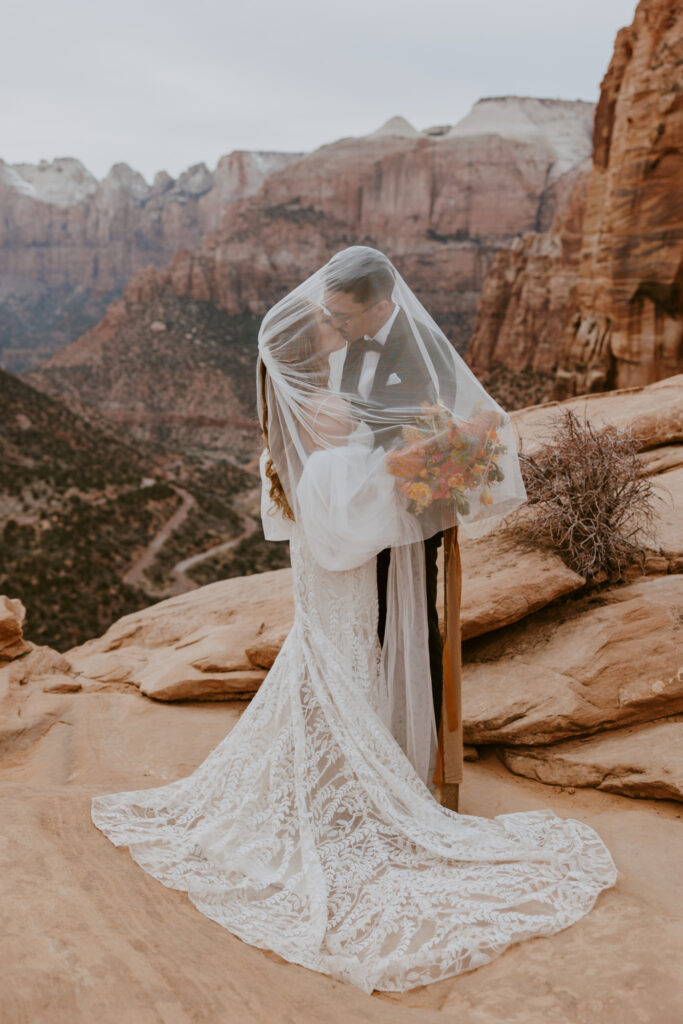 Christine and Ricky | Zion National Park Canyon Overlook Bridal Photos | Southern Utah Wedding and Elopement Photographer, Emily Dawn Photo