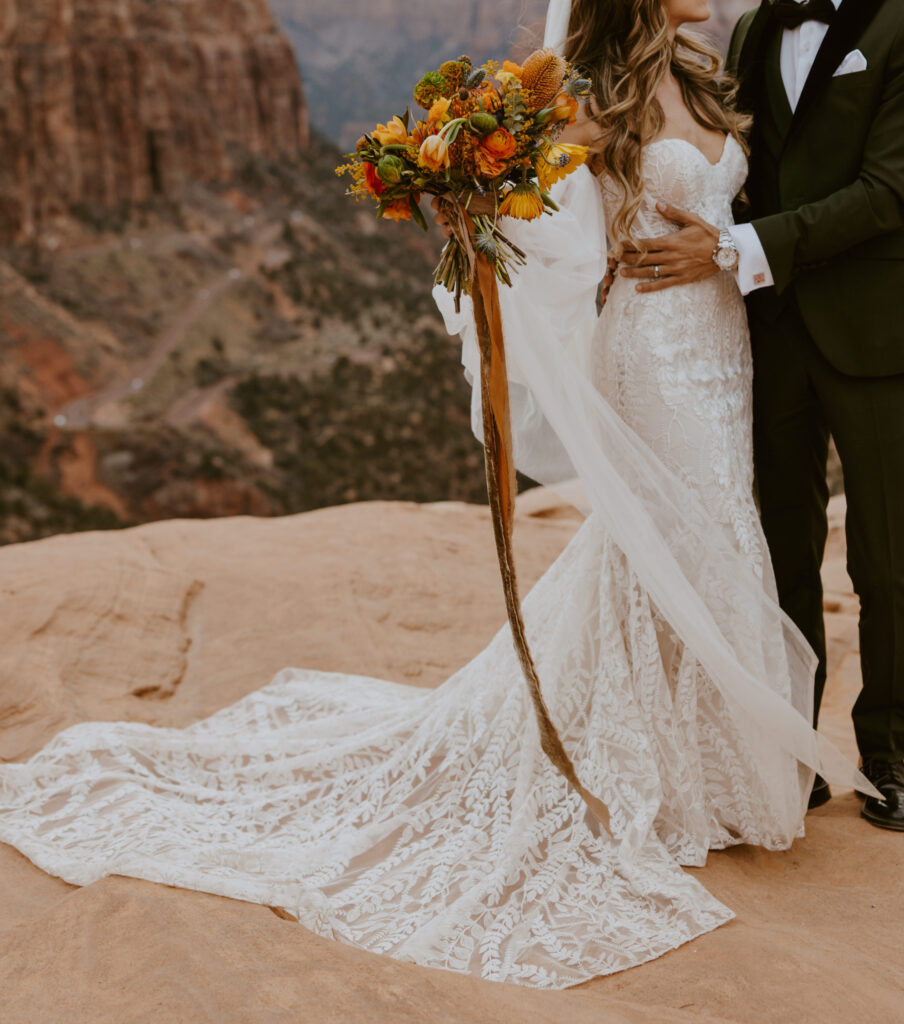 Christine and Ricky | Zion National Park Canyon Overlook Bridal Photos | Southern Utah Wedding and Elopement Photographer, Emily Dawn Photo