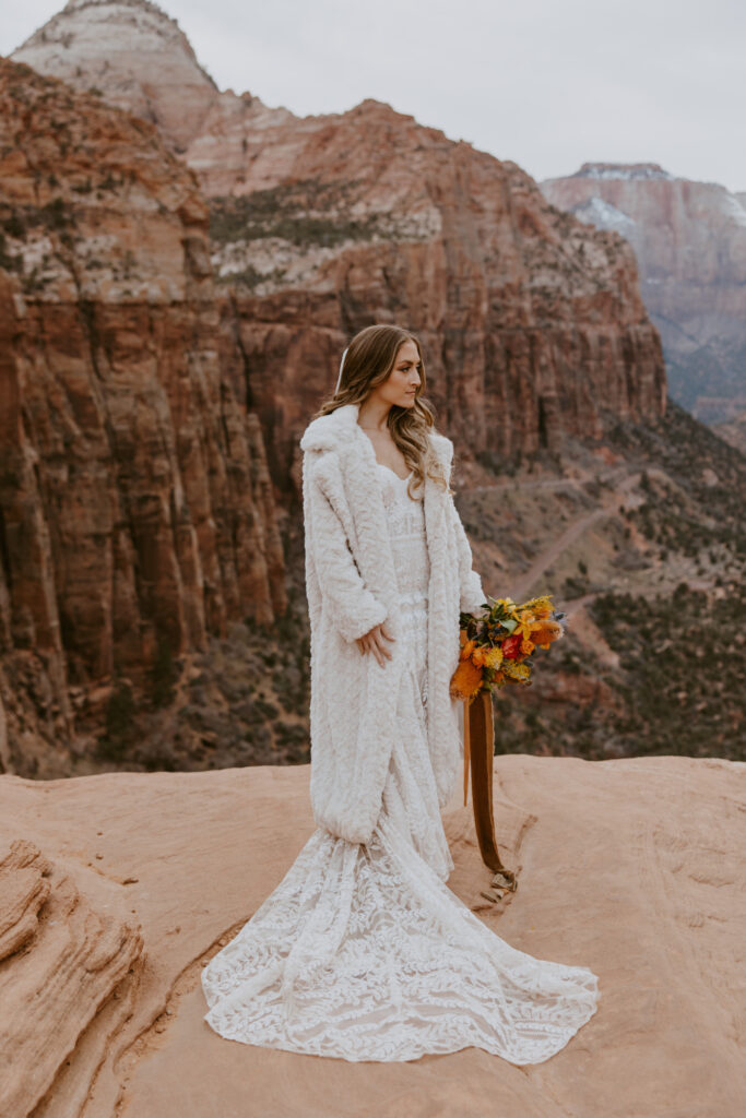 Christine and Ricky | Zion National Park Canyon Overlook Bridal Photos | Southern Utah Wedding and Elopement Photographer, Emily Dawn Photo