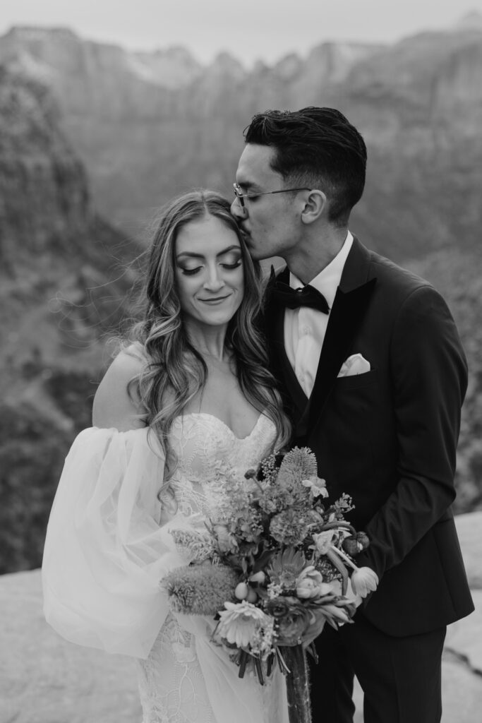 Christine and Ricky | Zion National Park Canyon Overlook Bridal Photos | Southern Utah Wedding and Elopement Photographer, Emily Dawn Photo