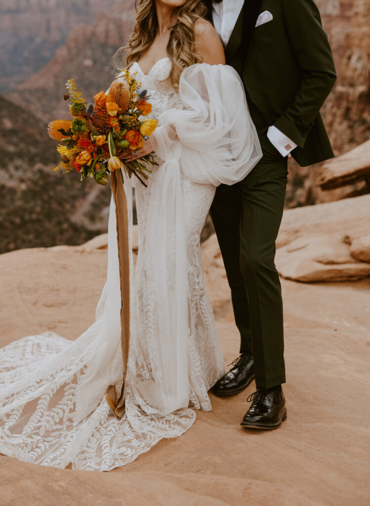 Christine and Ricky | Zion National Park Canyon Overlook Bridal Photos | Southern Utah Wedding and Elopement Photographer, Emily Dawn Photo